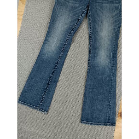 Miss Me Western Jeans Womens 29 30X31 Blue Fade Boot Flare Bling Embroidered - Picture 5 of 16